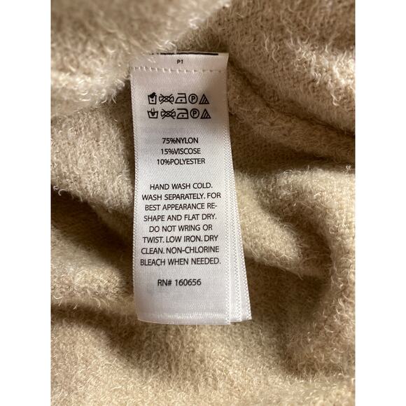 Brand New Rachel Zoe Women's Size Large Sherpa Beige Turtleneck Sweater - Picture 5 of 5